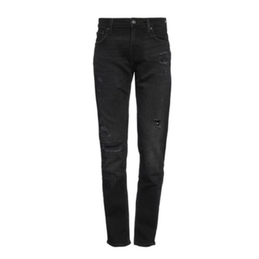 Guess Mens Slim Fit Straight Leg Jeans Black Distressed Ripped 5-Pocket Size 34